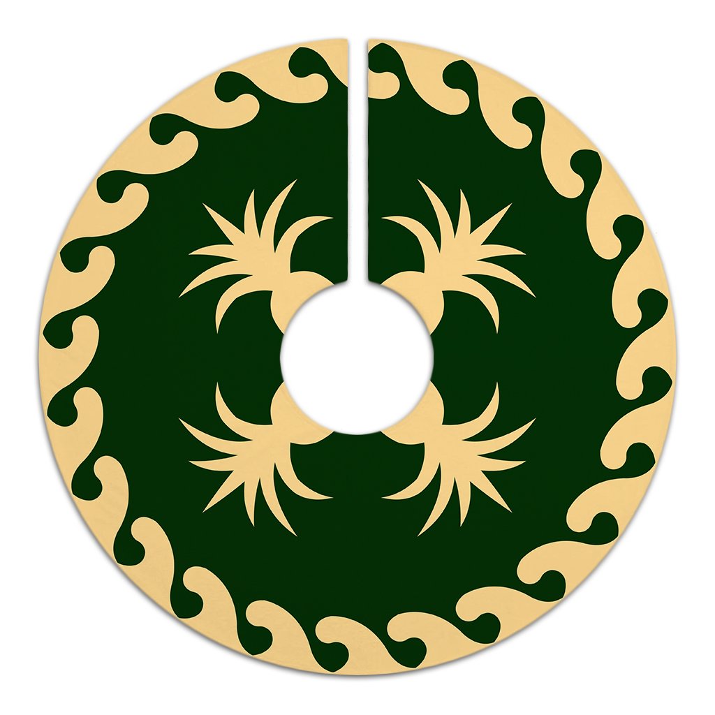 Hawaiian Pineaple Tree Skirt - Green Beige - AH - Polynesian Pride