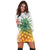 Hawaiian Pineapple Polka Dots Background Polynesian Hoodie Dress - AH - Polynesian Pride