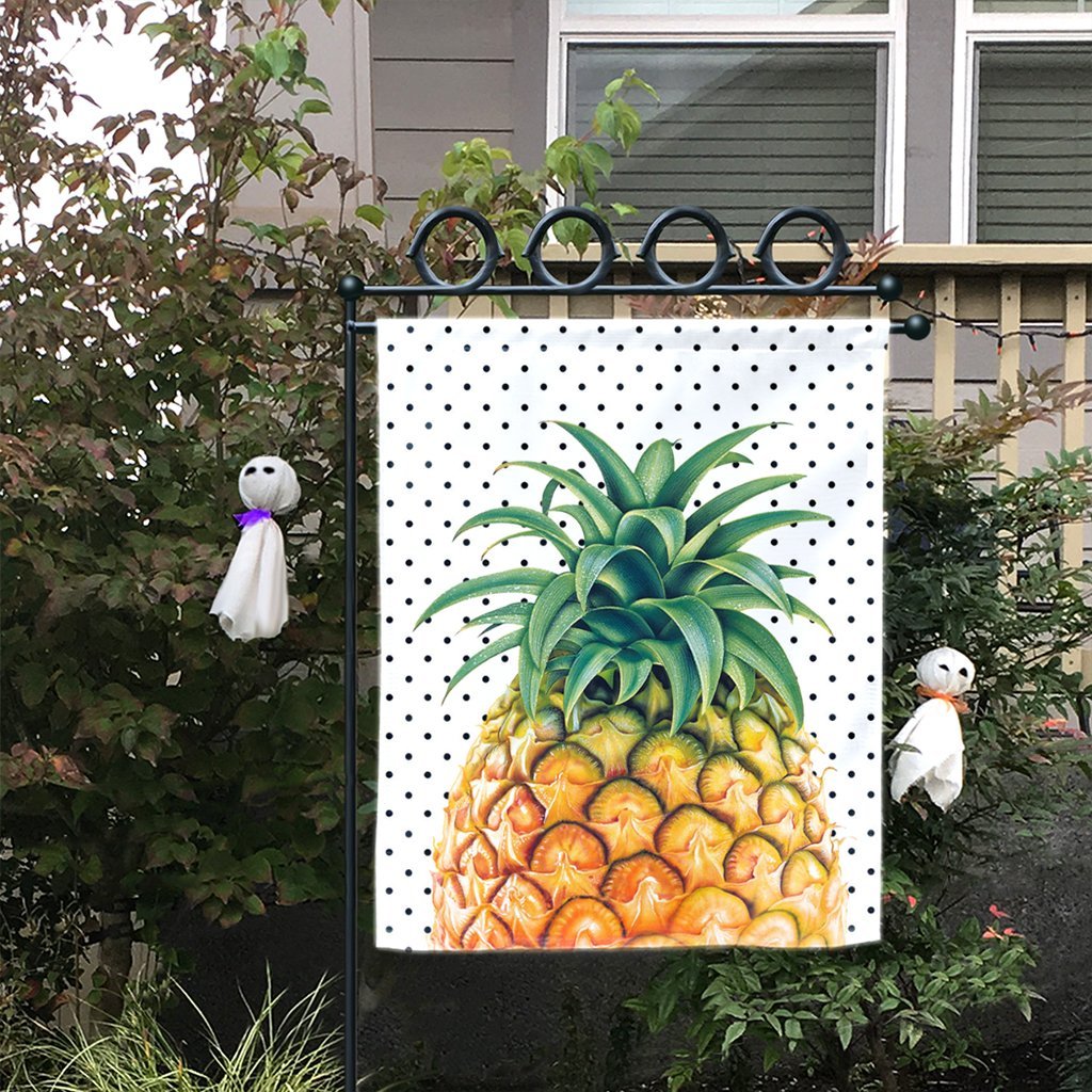 Hawaiian Pineapple Polka Dots Background Polynesian Flag - AH - Polynesian Pride