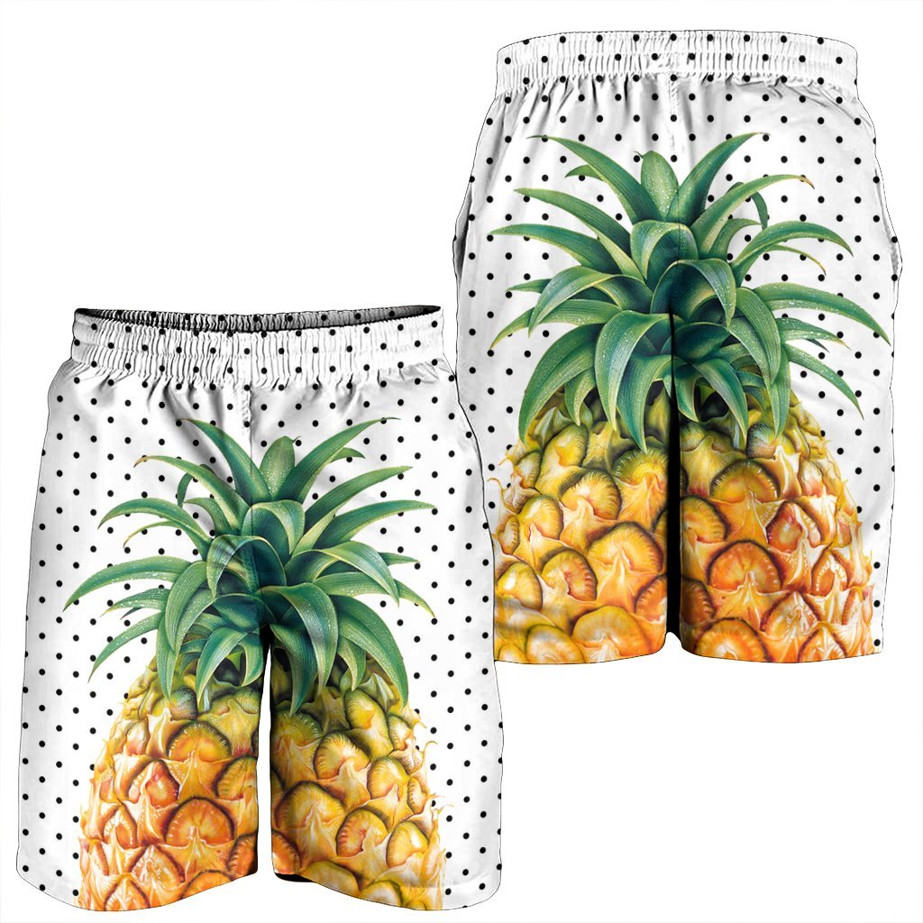 Hawaiian Pineapple Polka Dots Background Polynesian Men's Shorts - AH - Polynesian Pride