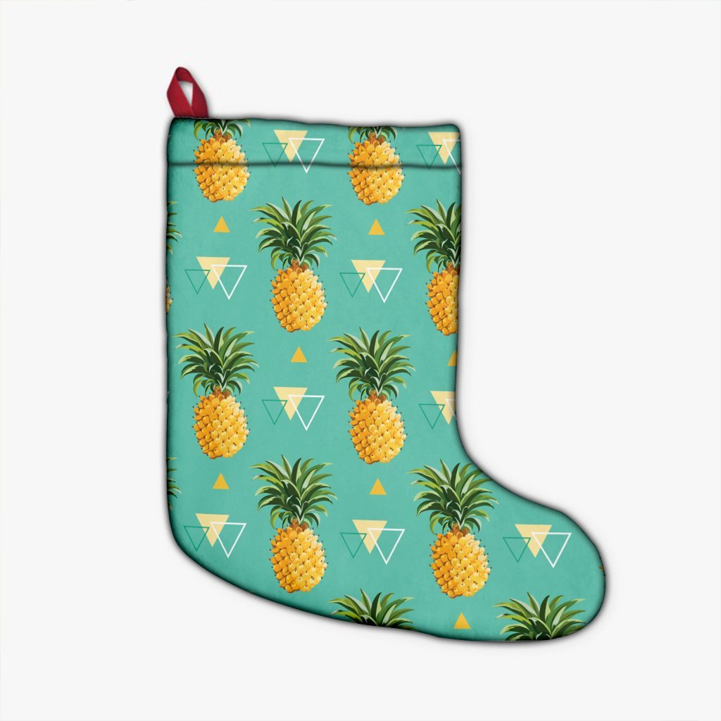 Hawaiian Pineapple Polynesian Christmas Stocking - AH Christmas Stocking 26 X 42 cm Black - Polynesian Pride