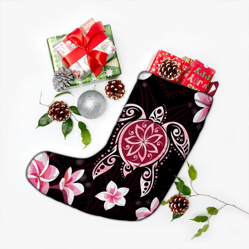 Hawaiian Pinky Turtle Plumeria Christmas Stocking AH - Polynesian Pride