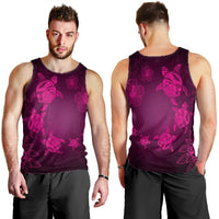 Hawaiian Plumeria Hibiscus Turtle Under Sea Polynesian Tank Top Pink AH - Polynesian Pride