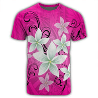 Hawaiian Plumeria Polynesian T Shirt Pink AH - Polynesian Pride
