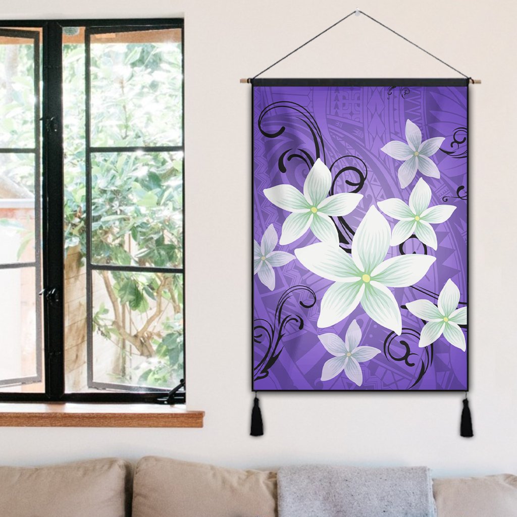 Hawaiian Plumeria Polynesian Hanging Poster - Purple - AH - Polynesian Pride