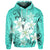 Custom Hawaiian Plumeria Polynesian Hoodie Turquoise - Polynesian Pride