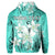 Custom Hawaiian Plumeria Polynesian Hoodie Turquoise - Polynesian Pride