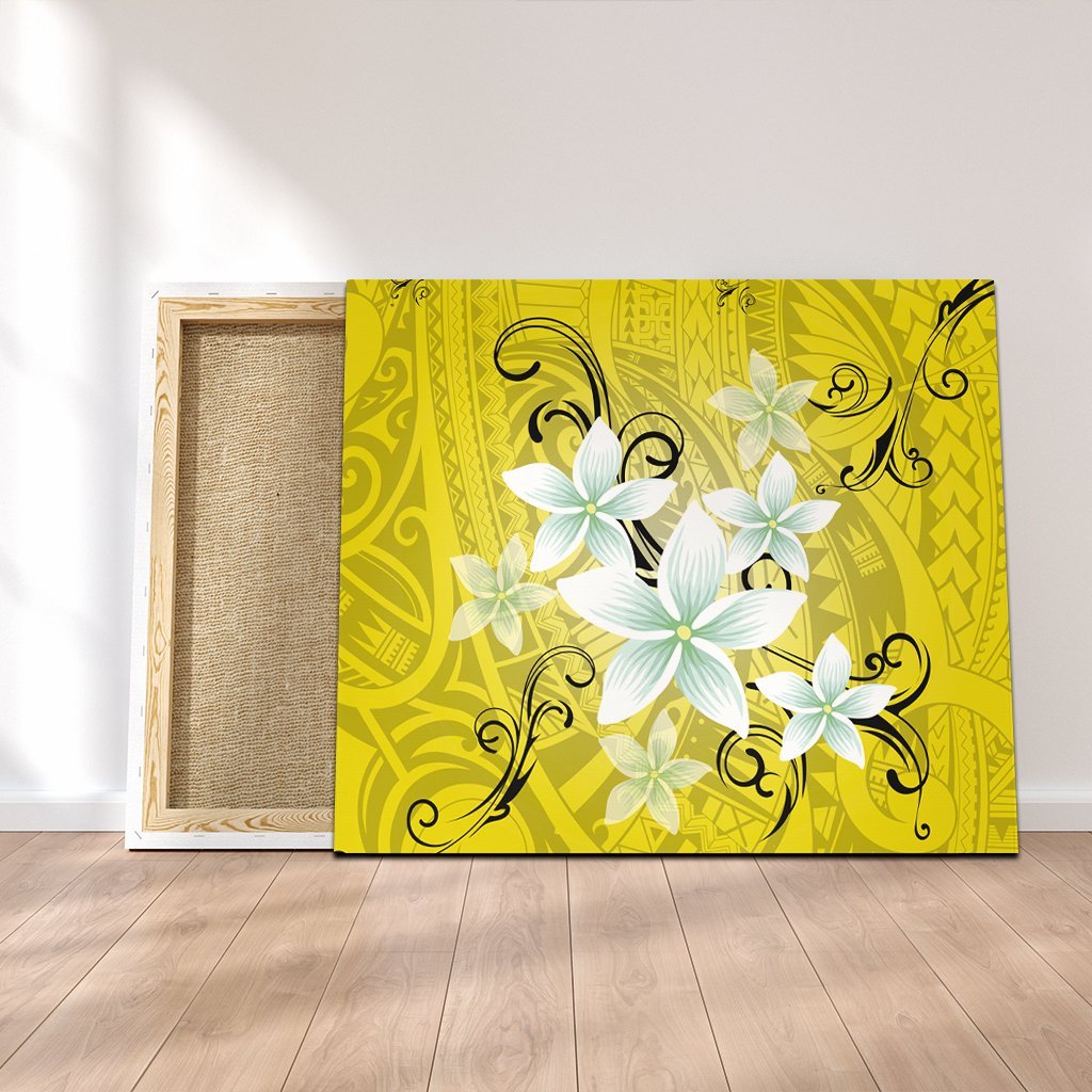 Hawaiian Plumeria Polynesian Canvas - Yellow - AH Canvas Poly-cotton - Polynesian Pride