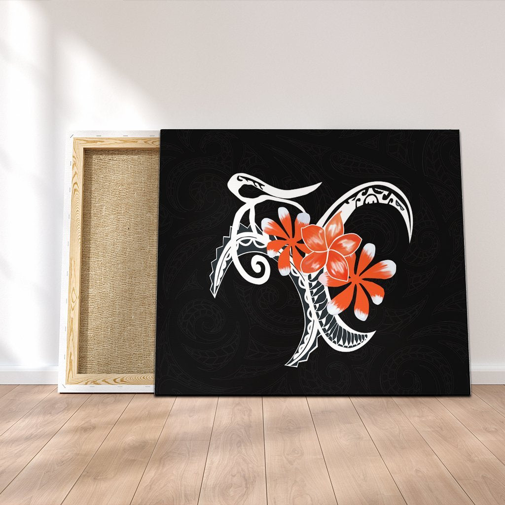 Hawaiian Plumeria Polynesian Orange Canvas - AH Canvas Poly-cotton - Polynesian Pride