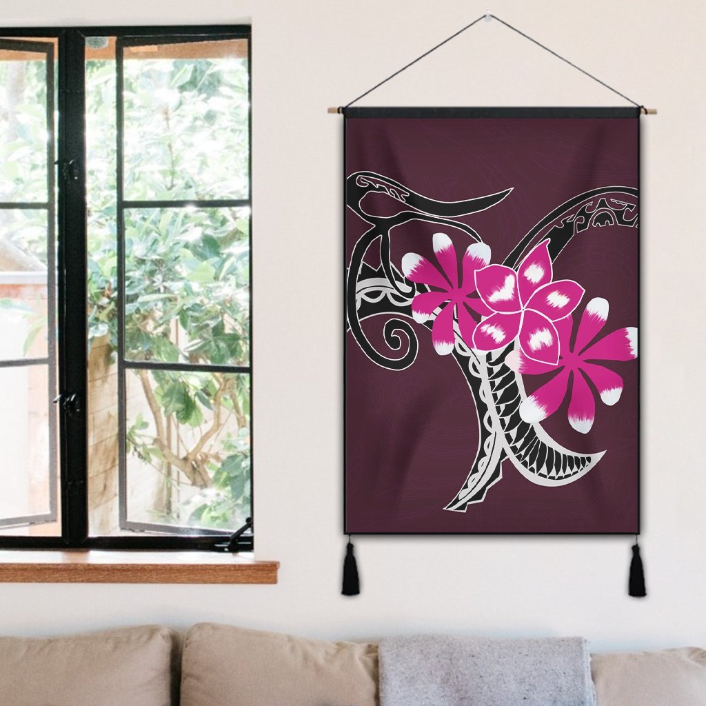 Hawaiian Plumeria Polynesian Pink Hanging Poster - AH - Polynesian Pride