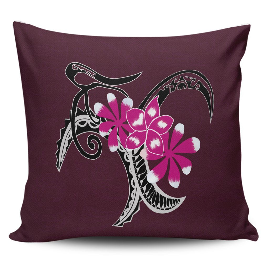 Hawaiian Plumeria Polynesian Pink Pillow Covers - AH Pillow Covers Black - Polynesian Pride