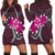 Hawaiian Plumeria Polynesian Pink Hoodie Dress - AH Black - Polynesian Pride