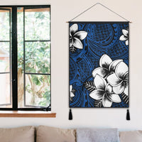 Hawaiian Plumeria Tribal Polynesian Hanging Poster Blue AH - Polynesian Pride