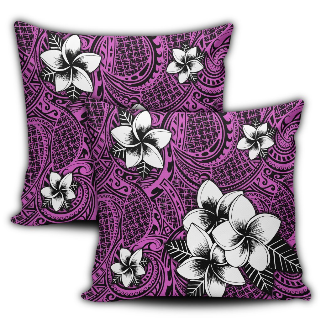 Hawaiian Plumeria Tribal Polynesian Pillow Covers Pink AH - Polynesian Pride