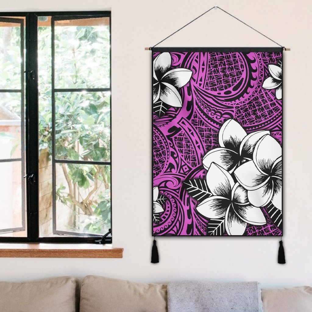 Hawaiian Plumeria Tribal Polynesian Hanging Poster Pink AH - Polynesian Pride