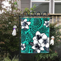 Hawaiian Plumeria Tribe Turquoise Polynesian Flag AH - Polynesian Pride