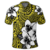 Hawaiian Plumeria Tribe Yellow Polynesian Polo Shirt - Polynesian Pride