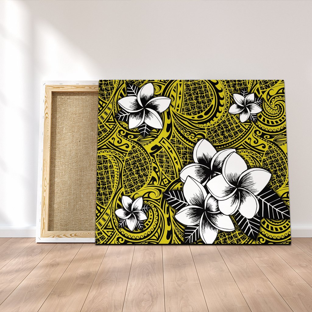 Hawaiian Plumeria Tribe Yellow Polynesian Canvas AH Canvas Poly-cotton - Polynesian Pride