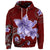 Custom Hawaiian Plumeria Violet Polynesian Red Hoodie - Polynesian Pride