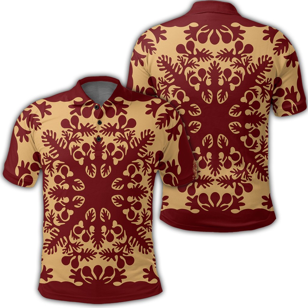 Hawaiian Quilt Vintage Polo Shirt Unisex Black - Polynesian Pride