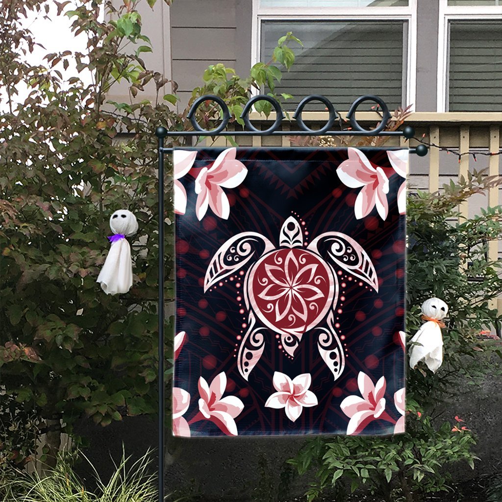 Hawaiian Reddie Turtle Plumeria Flag AH - Polynesian Pride