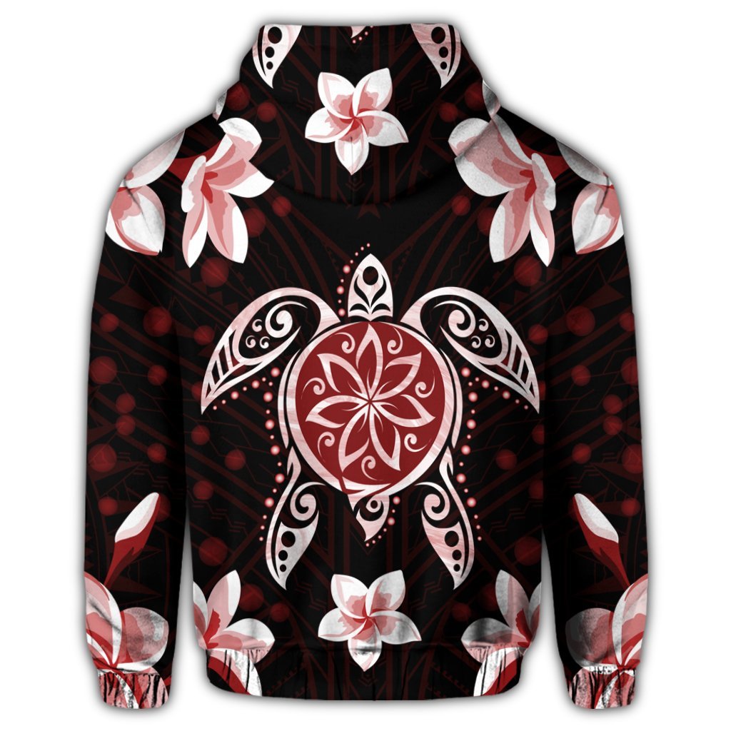 Hawaiian Reddie Turtle Plumeria Hoodie - Polynesian Pride
