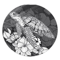 Hawaiian Sample Turtle Plumeria Round Carpet - AH Round Carpet Luxurious Plush - Polynesian Pride