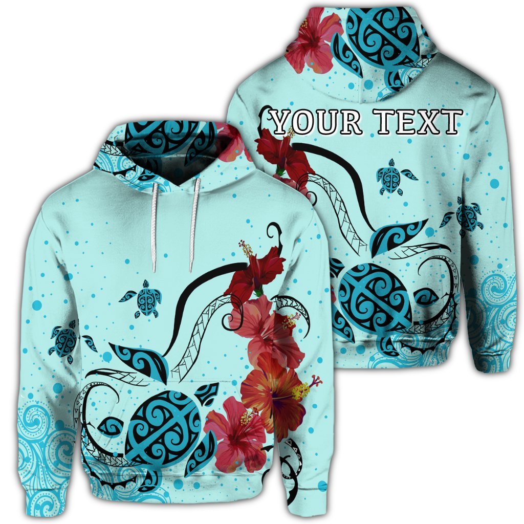 Custom Hawaiian Sea Turtle Hibiscus Brilliant Polynesian Hoodie Unisex Art - Polynesian Pride