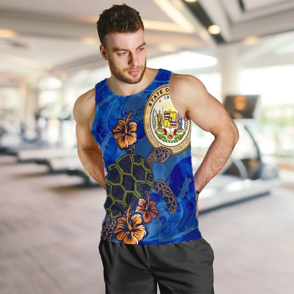 Hawaiian Seal Of Hawaii Hibiscus Ocean Turtle Polynesian Tank Top - AH - Polynesian Pride
