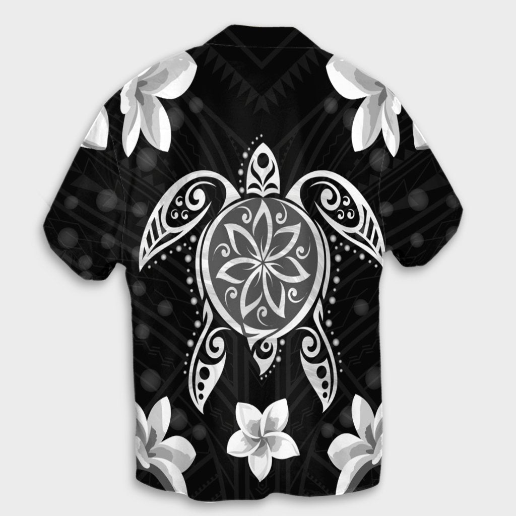Hawaiian Silver Turtle Plumeria Hawaiian Shirt AH - Polynesian Pride