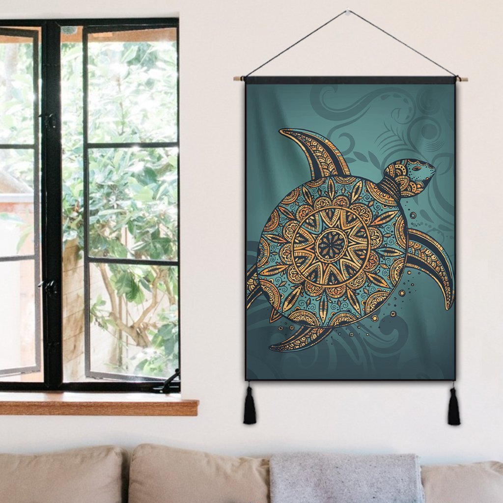 Hawaiian Skillful Turtle Polynesian Hanging Poster - AH - Polynesian Pride