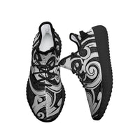 Hawaiian Sneakers YZ Polynesian Maori Ethnic Ornament Gray AH - Polynesian Pride