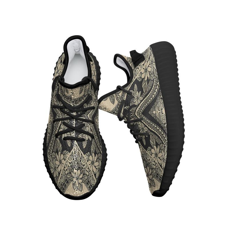 Hawaiian Sneakers YZ Polynesian Plumeria Mix Gray AH - Polynesian Pride