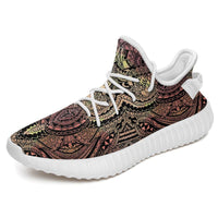 Hawaiian Sneakers YZ Polynesian Symmetry Brown AH White - Polynesian Pride