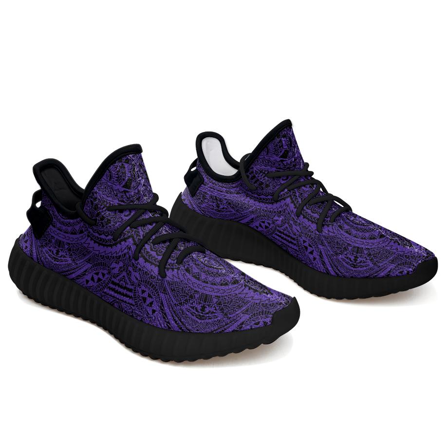 Hawaiian Sneakers YZ Polynesian Symmetry Violet AH Black - Polynesian Pride