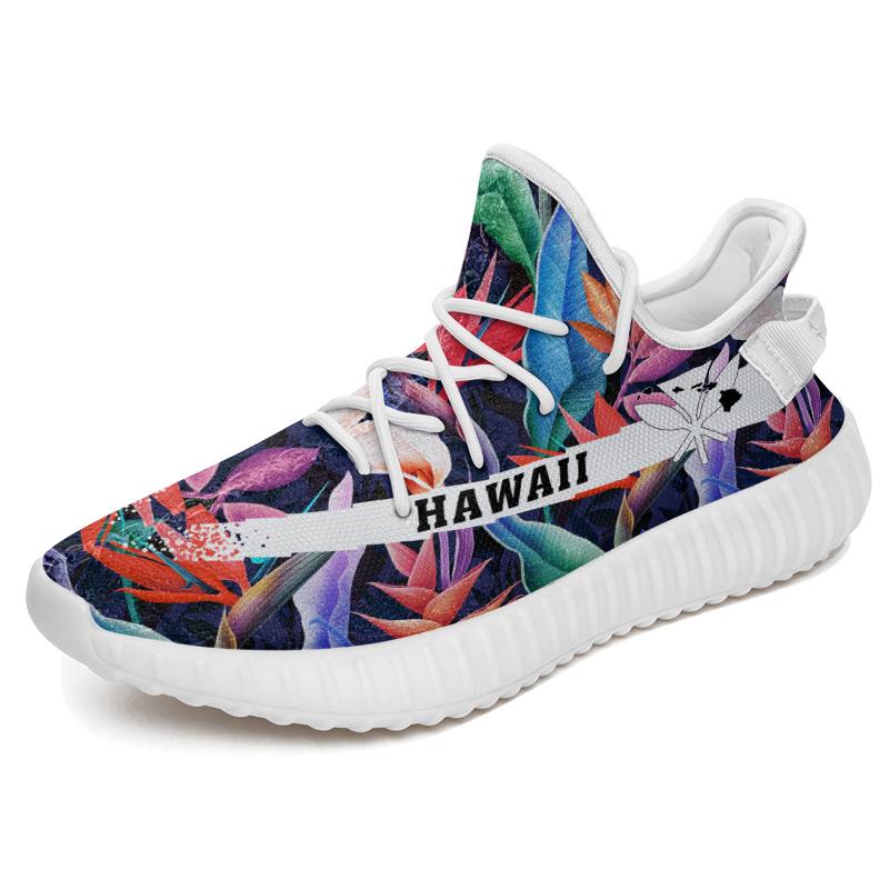 Hawaiian Sneakers YZ Tropical Flower White - Polynesian Pride