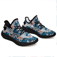 Hawaiian Sneakers YZ Tropical Hibiscus Blue Black - Polynesian Pride