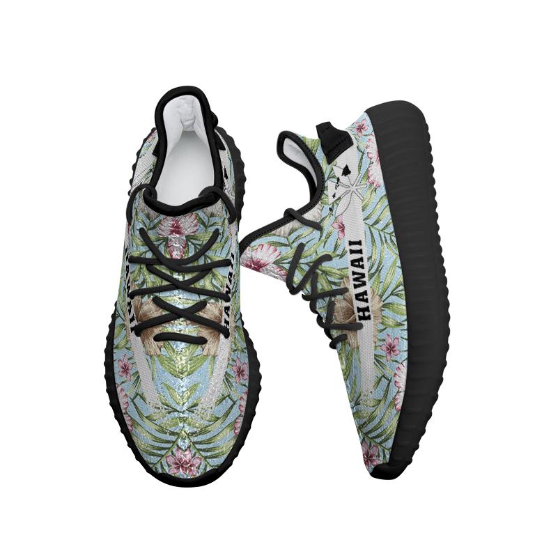 Hawaiian Sneakers YZ Tropical Hibiscus Palm Leaves - Polynesian Pride