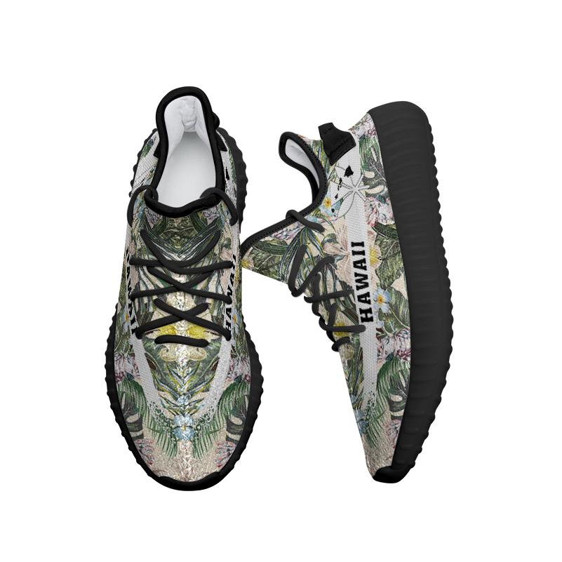 Hawaiian Sneakers YZ Tropical Jungle Parrots And Flamingos - Polynesian Pride