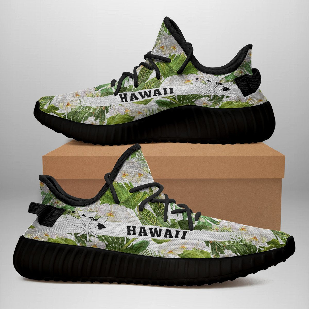 Hawaiian Sneakers YZ Tropical Plumeria White - Polynesian Pride