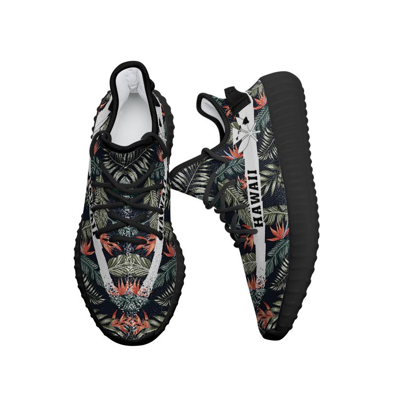 Hawaiian Sneakers YZ Tropical Strelitzia Black - Polynesian Pride