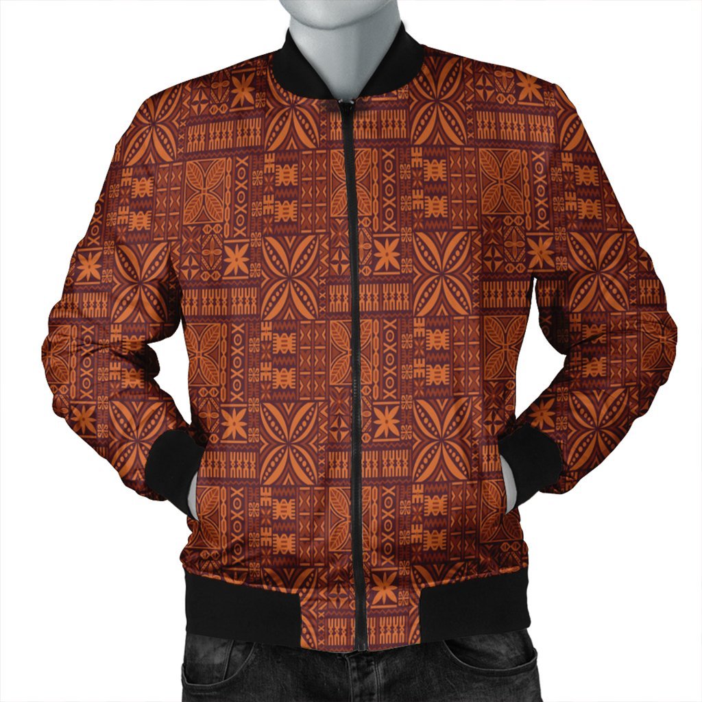 Hawaiian Traditional Aboriginal Pattern Polynesian Bomber Jacket - AH Black Unisex - Polynesian Pride