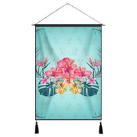 Hawaiian Tropical Strelitzia Hibiscus Plumeria Centre Hanging Poster - AH Hanging Poster Cotton And Linen - Polynesian Pride