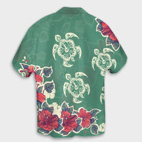 Hawaiian Turtle And Colorful Hibiscus Polynesian Hawaiian Shirt - AH - Polynesian Pride