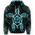 Hawaiian Turtle and Hibiscus Polynesian Hoodie Turquoise - Polynesian Pride