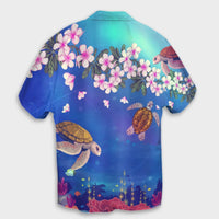 Hawaiian Turtle And Plumeria Pattern Polynesian Hawaiian Shirt - AH - Polynesian Pride