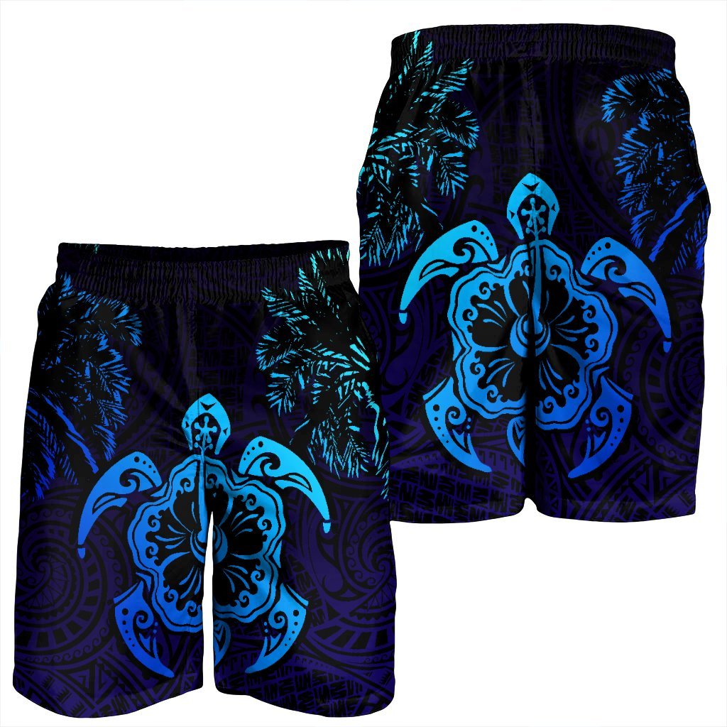 Hawaiian Turtle Hibiscus Coconut Tree Polynesian Men's Shorts AH - Polynesian Pride