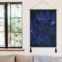 Hawaiian Turtle Hibiscus Plumeria Kanaka Polynesian Hanging Poster Blue - Soft Style - AH - Polynesian Pride