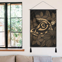 Hawaiian Turtle Hibiscus Plumeria Kanaka Polynesian Hanging Poster Gold - Soft Style - AH - Polynesian Pride