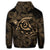 Hawaiian Turtle Hibiscus Plumeria Kanaka Polynesian Hoodie Gold Soft Style - Polynesian Pride